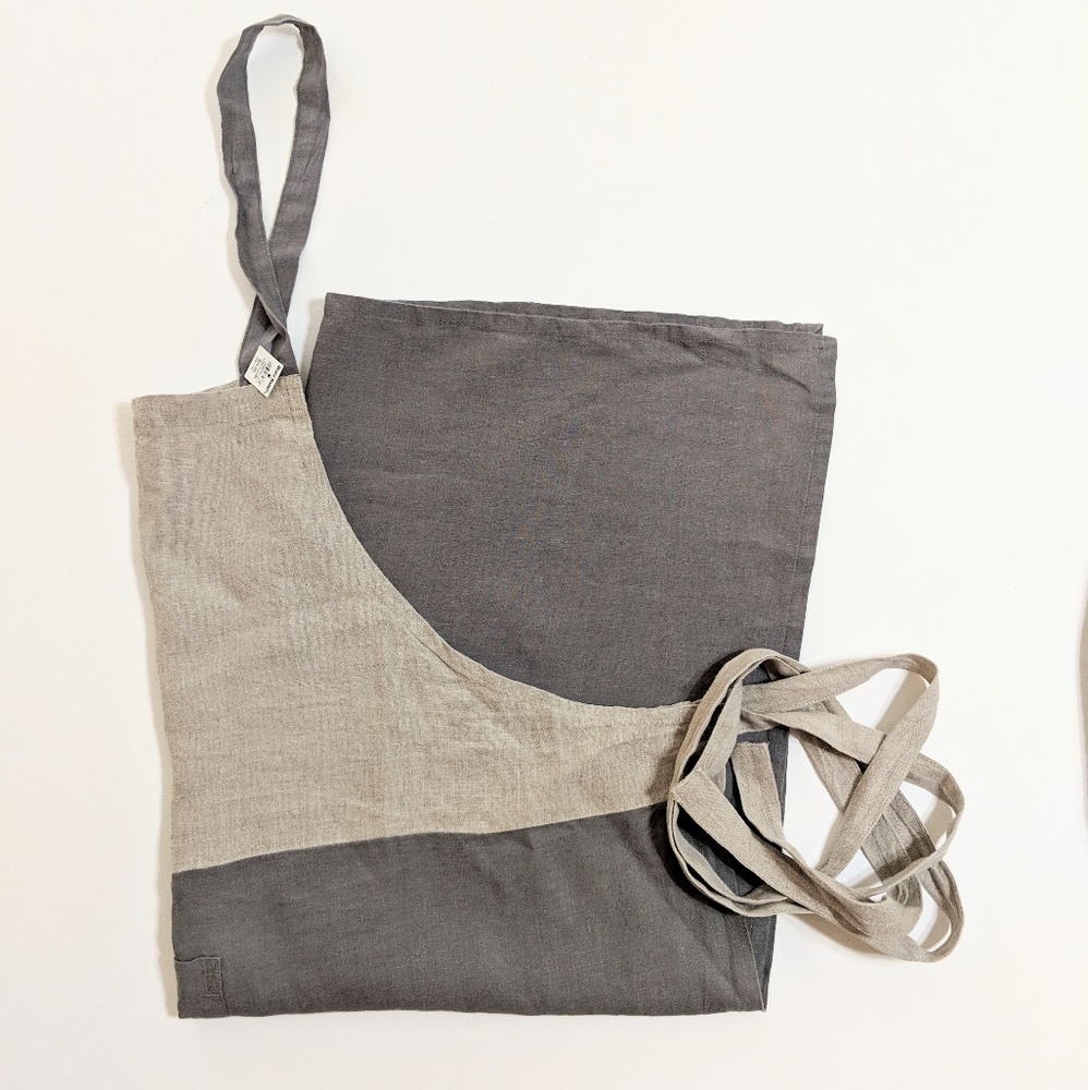 World Market colorblock linen apron